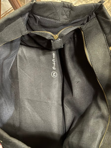 XL Black Canvas Crossbody Tote Bag