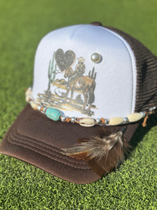 Feathered Cowgirl Trucker Hat