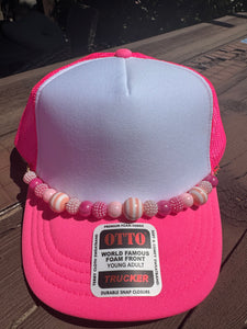 Pink Bubble Gum BEAD CHAINS for Trucker Hats