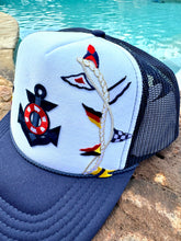 Load image into Gallery viewer, Nautical Sailboat Themed Trucker Hats