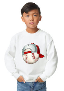 Baseball Cap YOUTH Sweatshirt or Tee (CUSTOMIZATION Optional)