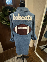 Load image into Gallery viewer, Bobcat Football Denim Shirt