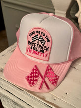 Load image into Gallery viewer, Take Me to the Racetrack Trucker Hat