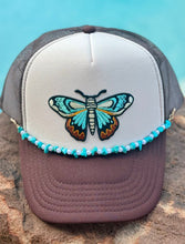 Load image into Gallery viewer, Turquoise Butterfly Trucker Hat