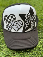 Load image into Gallery viewer, Volleyball Checkered Trucker Cap