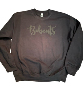 Black on Black BOBCATS Puff Sweatshirt