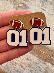 Player Number Earrings