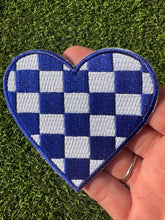 Load image into Gallery viewer, Checkered Game Day Heart Iron On Patches