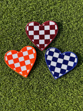 Load image into Gallery viewer, Checkered Game Day Heart Iron On Patches