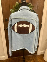 Load image into Gallery viewer, Sequined Football Patch Denim Jacket (Various Options)