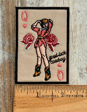 Load image into Gallery viewer, King George &amp; Queen Cowgirl Playing Card Iron On Patch