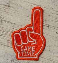 Load image into Gallery viewer, Foam Finger Game Time Iron On Patches