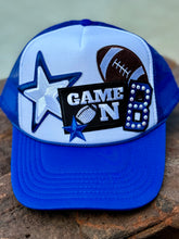 Load image into Gallery viewer, Football “B” Trucker Hat in Royal Blue