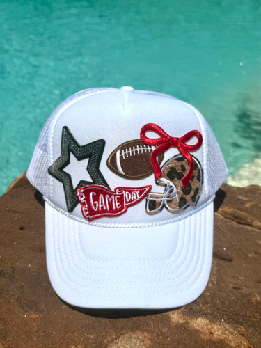 Red & White Football Trucker Cap