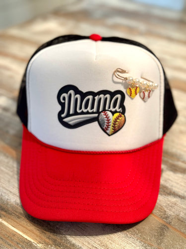 Mama of Both (Baseball & Softball) Trucker Patch Cap