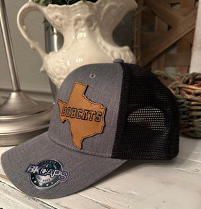 State of Texas Bobcats Leather Trucker Hat (Various Colors)