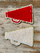 Load image into Gallery viewer, Chenille Cheer Megaphone Iron On Patches