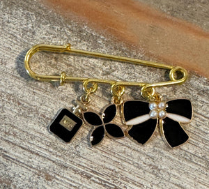Bow & Pearl Charm Pins