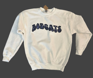 Youth Faux Glitter Bobcats Sweatshirt