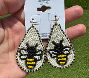 Bumble Bee Beaded Earrings