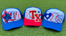 Load image into Gallery viewer, Texas Rangers Baseball Patch Trucker Caps