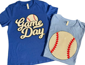 Sequin Baseball Patch Tees
