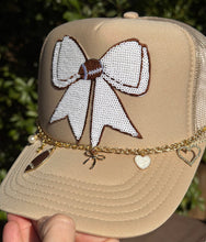 Load image into Gallery viewer, Football &amp; Sequin Bow Hat