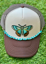 Load image into Gallery viewer, Turquoise Butterfly Trucker Hat