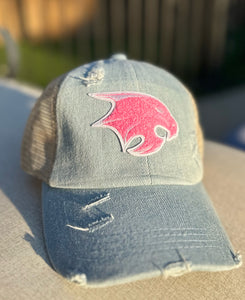 Fuzzy Bobcat Chenille Patch Trucker Hats (Various Styles)