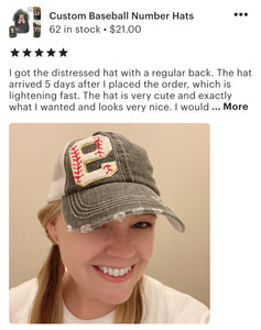 Custom Number Baseball Hats