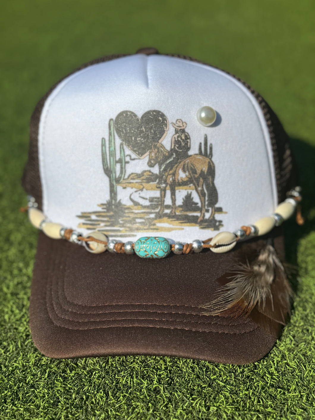 Feathered Cowgirl Trucker Hat