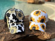 Load image into Gallery viewer, Sunflower Criss Cross Ponytail Baseball Hats