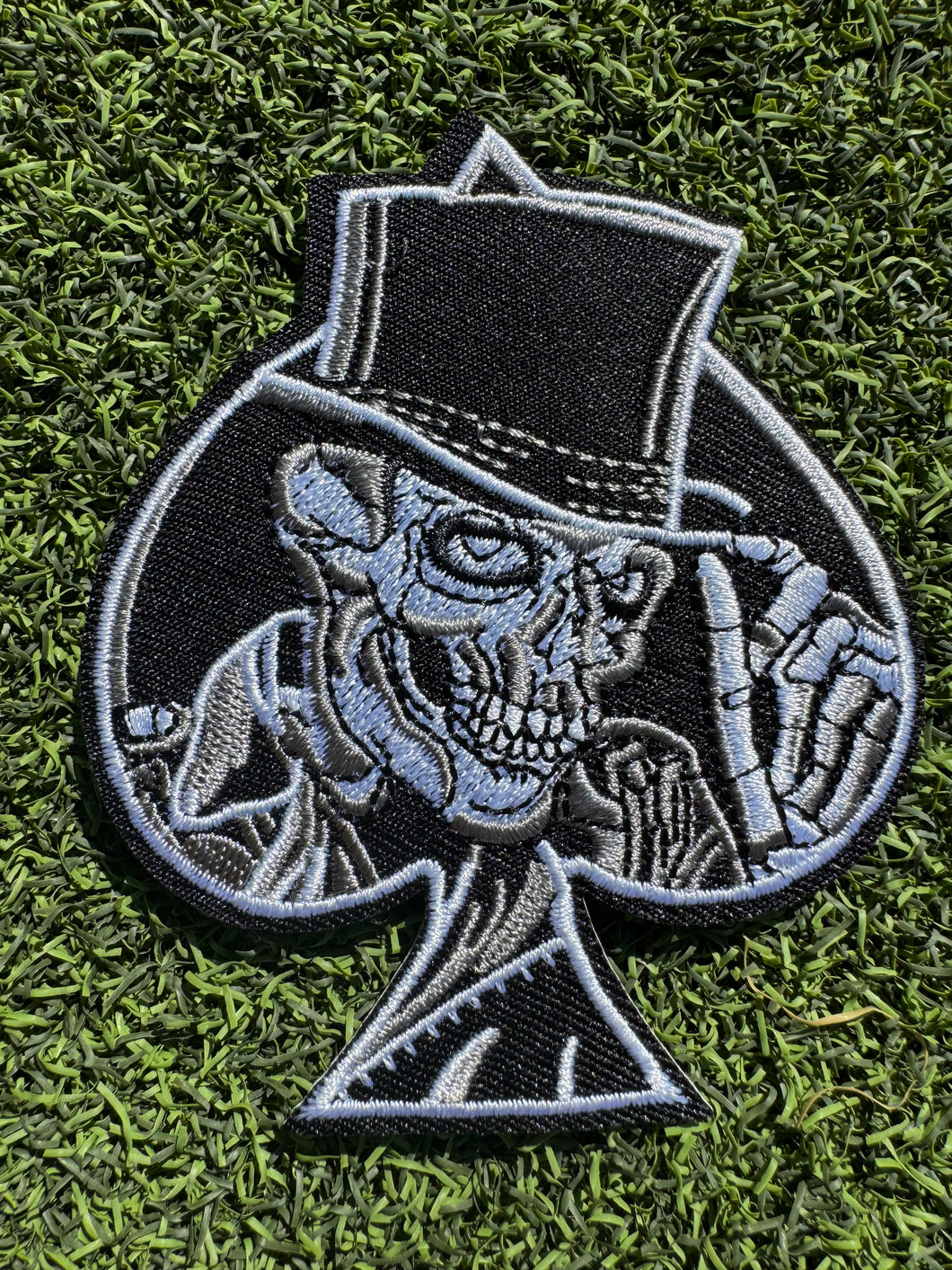 Skeleton Spade Iron On Patch