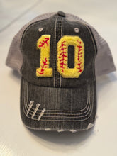 Load image into Gallery viewer, Custom Softball Number Hats