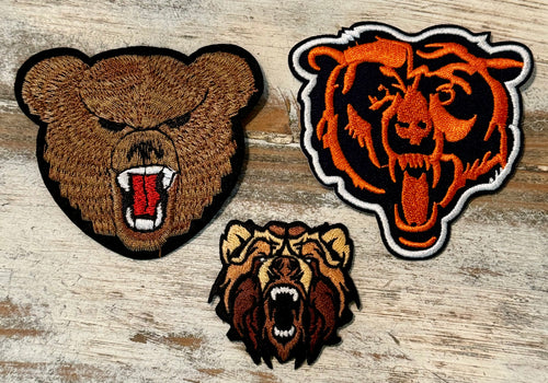 Bear Mascot Iron On Patches