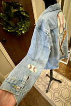 Load image into Gallery viewer, Sequined Baseball Denim Patch Jacket