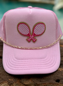 Pink Tennis Patch Trucker Hat