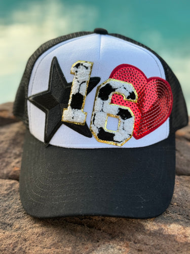 Soccer Number Patch Trucker Hats