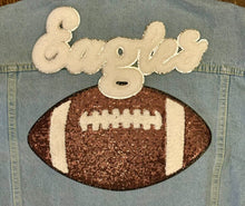 Load image into Gallery viewer, Sequined Football Patch Denim Jacket (Various Options)