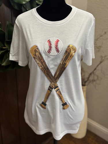 Sequin Baseball Bat & Ball Tops (Tanks, Tees & Sweatshirts)