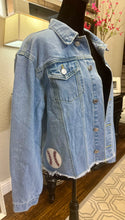 Load image into Gallery viewer, Sequined Baseball Denim Patch Jacket