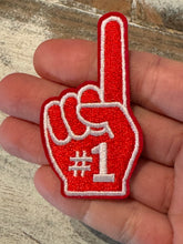 Load image into Gallery viewer, Foam Finger #1 Game Day Iron On Patches