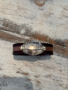 Leather Soccer & Football Cuff Bracelets