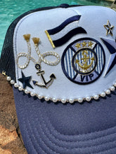 Load image into Gallery viewer, Nautical Sailboat Themed Trucker Hats