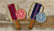 Load image into Gallery viewer, Sequined Pickle Ball Iron On Patches