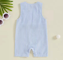 Load image into Gallery viewer, Blue Gingham Golf Romper