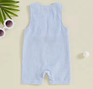 Blue Gingham Golf Romper