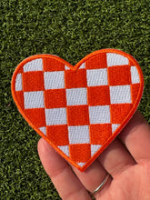 Load image into Gallery viewer, Checkered Game Day Heart Iron On Patches