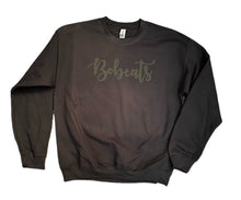 Load image into Gallery viewer, Black on Black BOBCATS Puff Sweatshirt