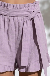 Lavender Ruffle Shorts